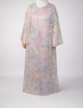 Pastel Ginko Sheer Beaded Abaya